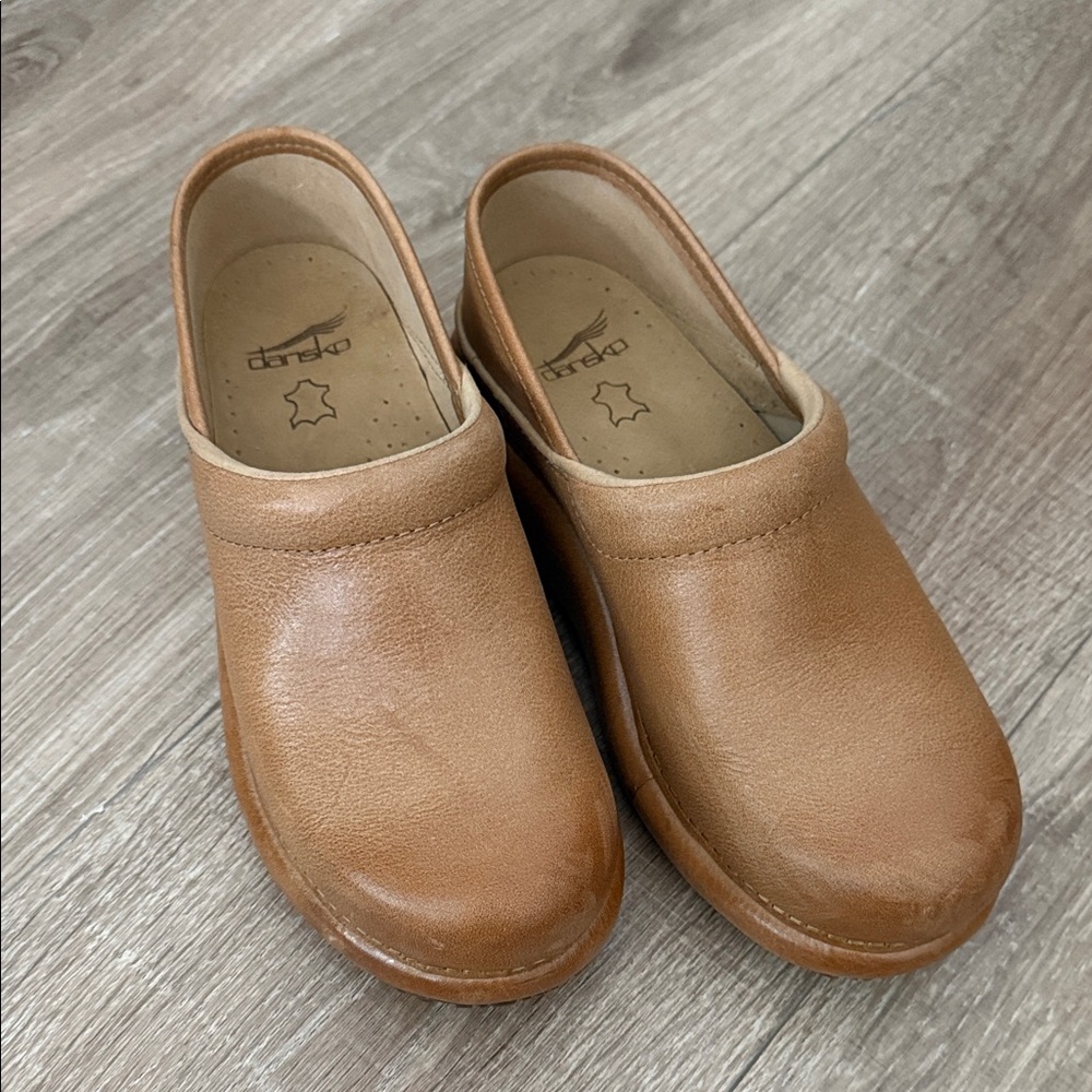 Dansko Tan Leather Mules